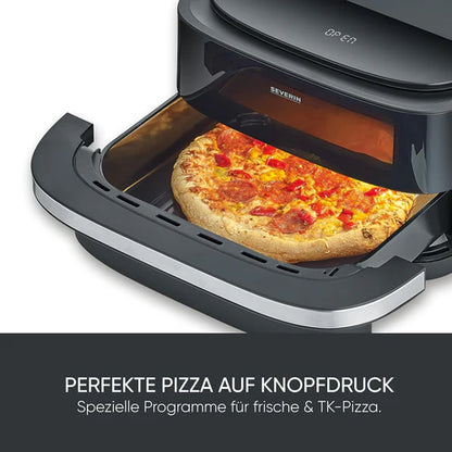 Severin 2464 4L 2100W Multi-Function Air Fryer with Pizza Programs