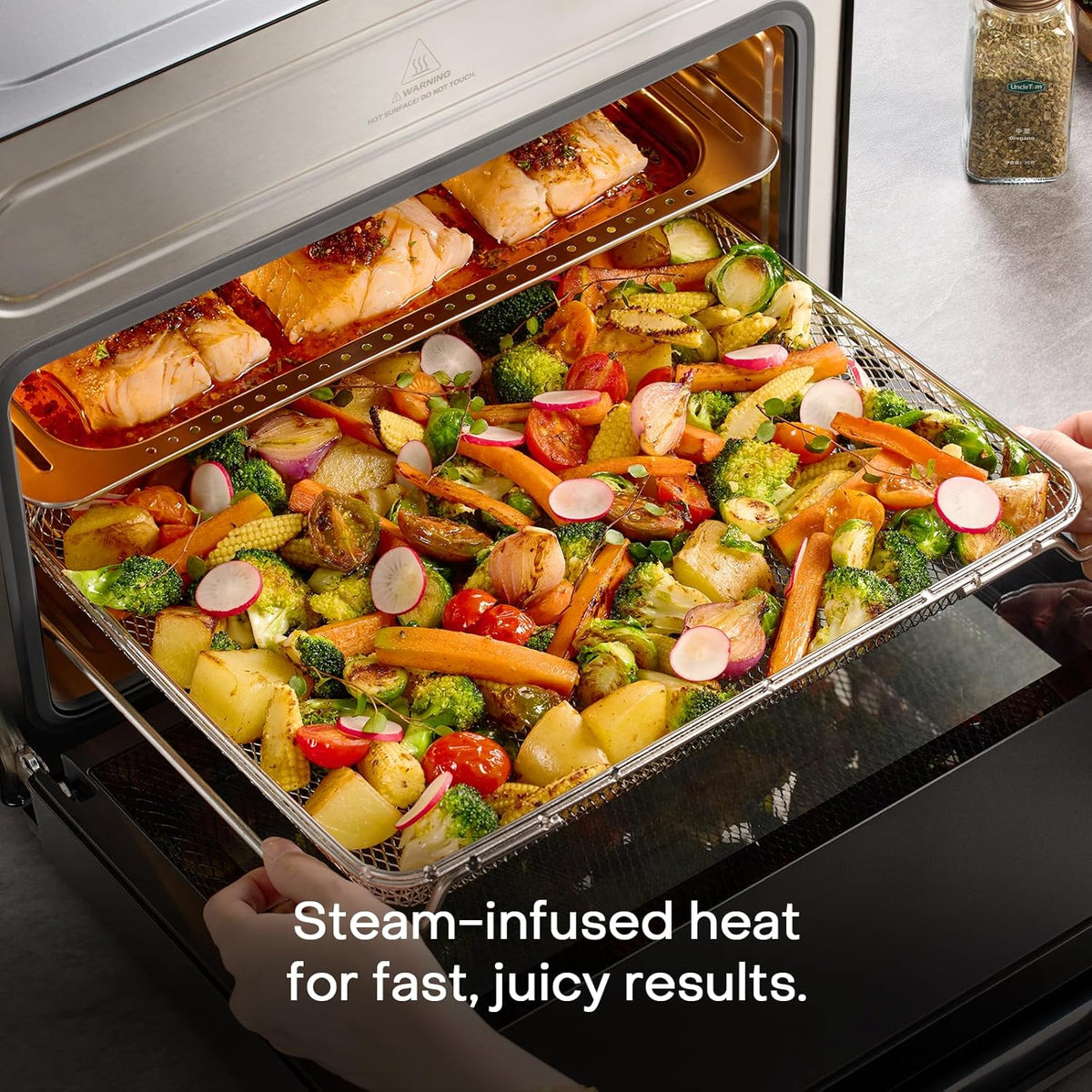 Nutricook Steami X - 10 in 1 Air Fryer Convection Oven with Real Steam Technology for Healthier Cooking 24L| Stainless Steel Interior | Top & Bottom Heating Element | ST330K, 2 Yrs Warranty