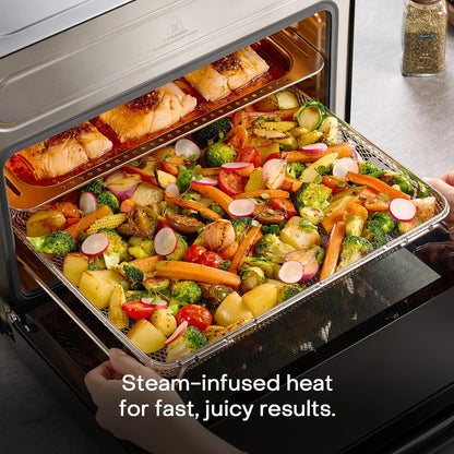 Nutricook Steami X - 10 in 1 Air Fryer Convection Oven with Real Steam Technology for Healthier Cooking 24L| Stainless Steel Interior | Top & Bottom Heating Element | ST330K, 2 Yrs Warranty