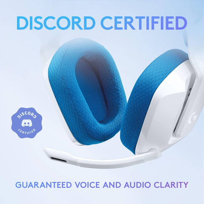 Logitech G335 Wired Gaming Headset – 40mm Drivers, Suspension Headband, Flip‑to‑Mute Mic, 240g Lightweight Build, 3.5mm Plug‑and‑Play, White