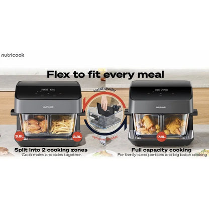 Nutricook Healthi FLEX 7.6L Glass Air Fryer, 2200W, NC-AFH510