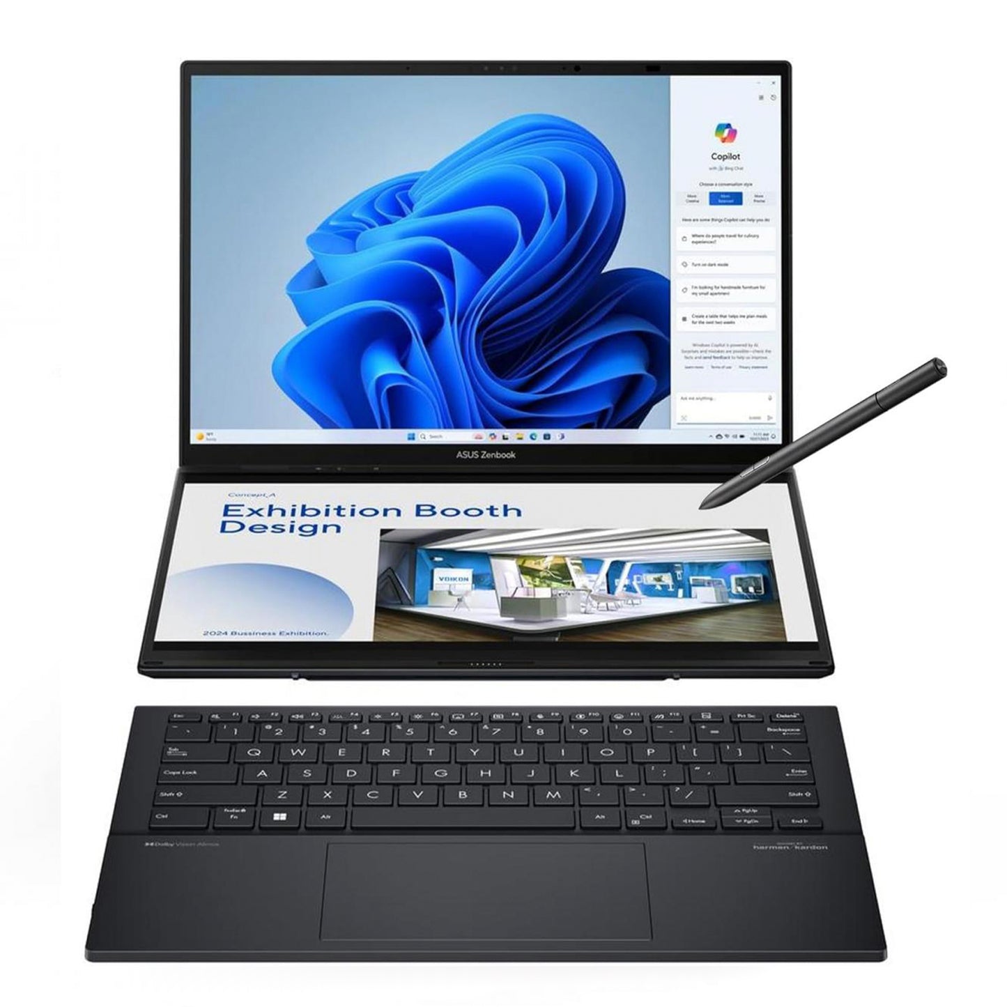 New Laptop ASUS Zenbook Duo OLED |Intel® Core™ Ultra 9 Processor 285H , 32GB DDR5X ,2TB SSD, 14.0-inch Double Screen 3K OLED Backpack, Sleeve & ASUS Pen 4 MODE STYLE | Win 11 Home (UX8406CA-PZ005W)
