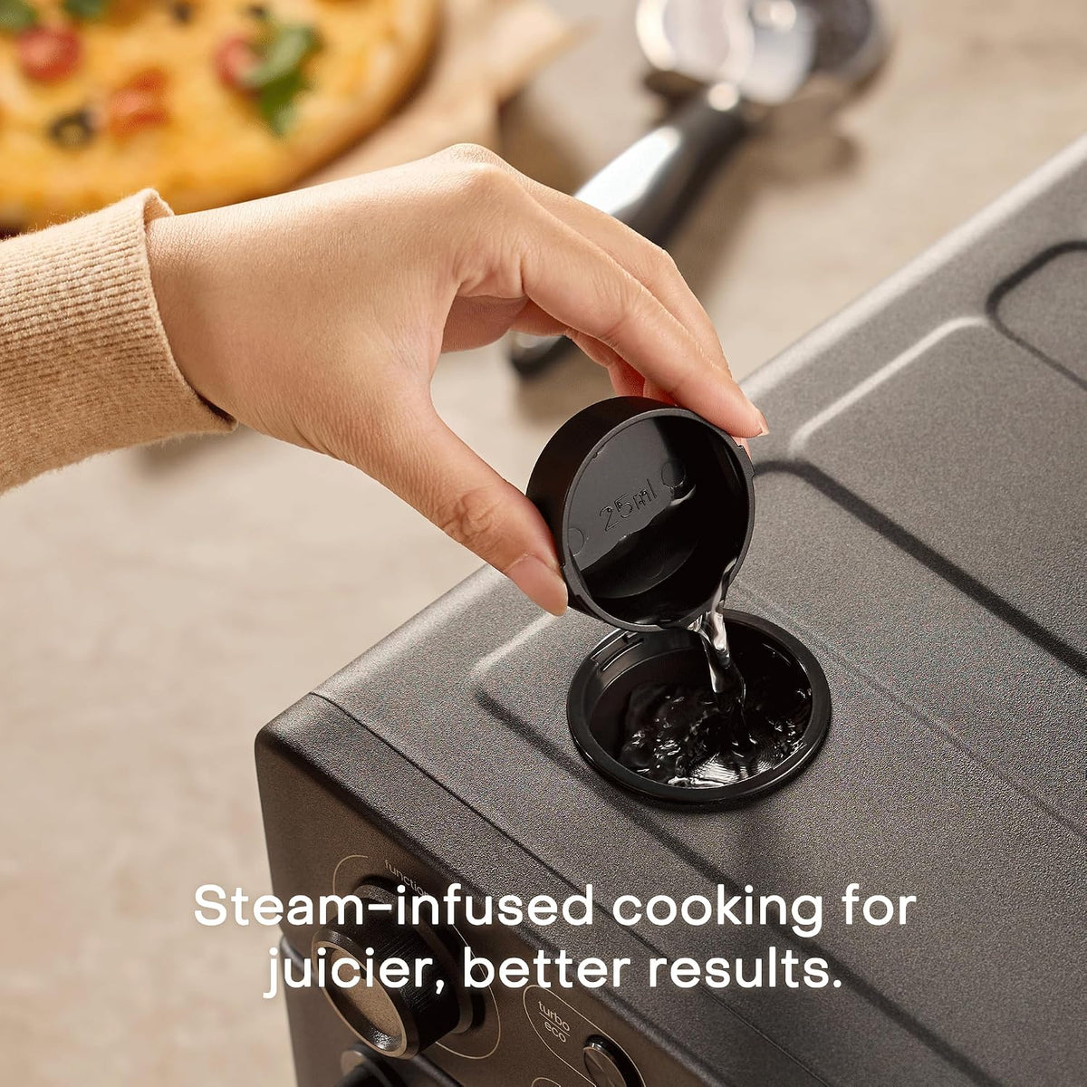 Nutricook Baker’s Oven 12-in-1 Air Fryer Toaster Oven 30L with Steam Infusion | 360° Turbo Convection, Rotisserie | Stainless steel inner cavity, countertop friendly|Beige|NC-AFTO330K|2-Year Warranty