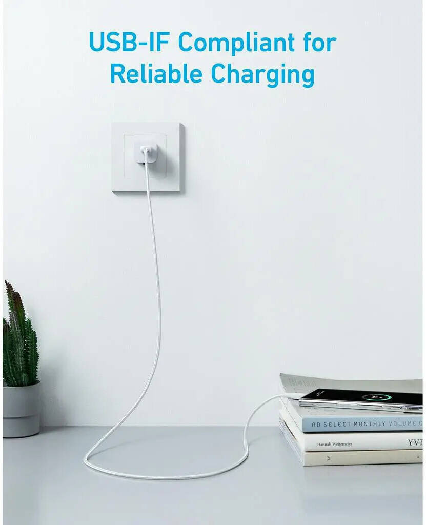 Anker 322 USB-A To USB-C Charging Cable, 15W Charging High Speed, Twist And Tangle Free, Up To 480Mbps Data Transfer, 12,000+ Bend Tested Lifespan, 1.8 Meter (6ft) Cable Length, White | A81H6H21