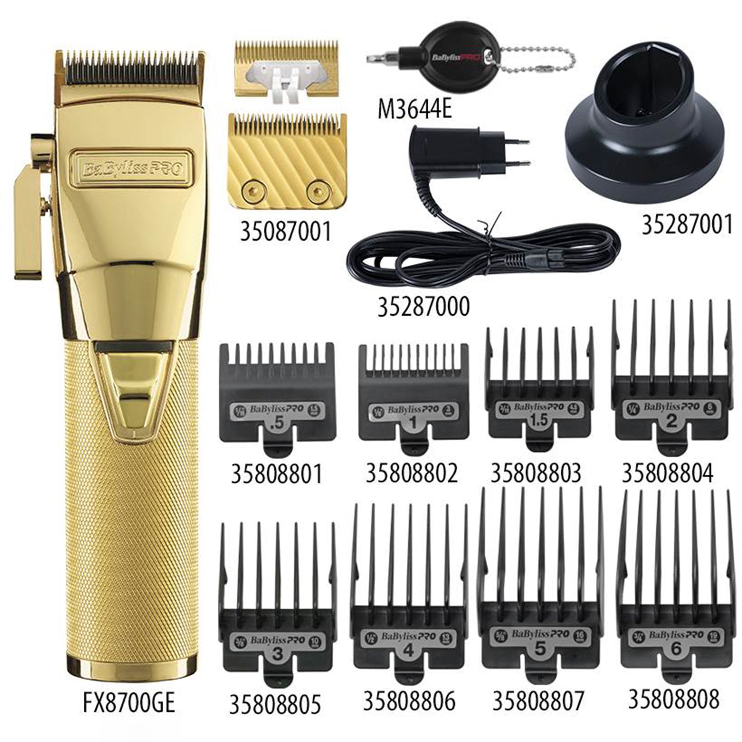 Babyliss  PRO  TRIMMER  45MM STEEL CORD- CORDLESS  8 ATTACHMENTS (FX8700GSDE)