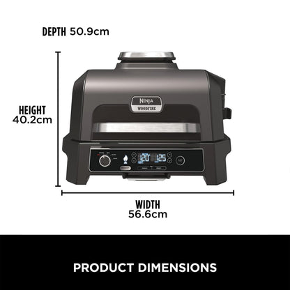 Ninja Woodfire Pro XL Electric BBQ Grill & Smoker with Digital Probe (OG850UK)