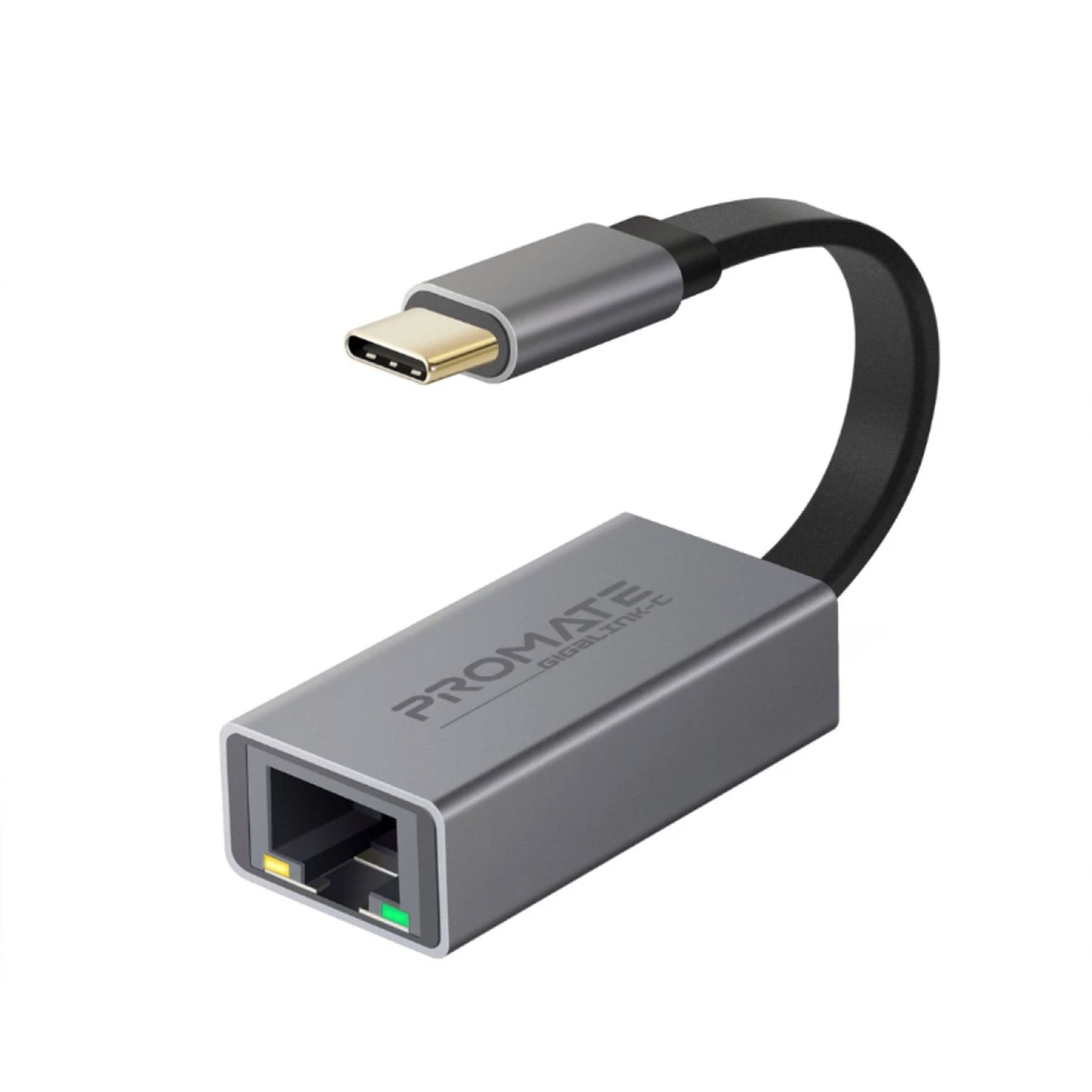 Promate GigaLink-C Ultra-Fast USB-C to Gigabit Ethernet Network Adapter 10/100/1000Mbps RJ45 Gigabit (gigalink-c)