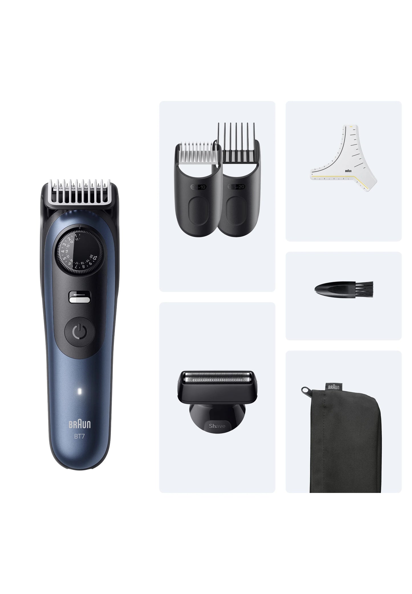 BRAUN BARTTRIMMER - BT7520 - BLACK/BLUE - Trimmer - black deep blue