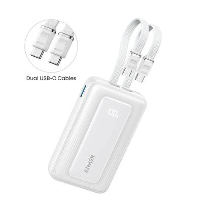 Anker Zolo Power Bank with Built-in USB-C - 10000 mAh / 35W / White