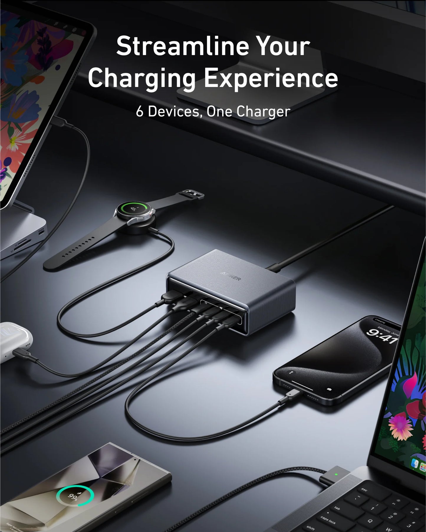 Anker Prime Charger 200W 6-Port GaN Charging Station