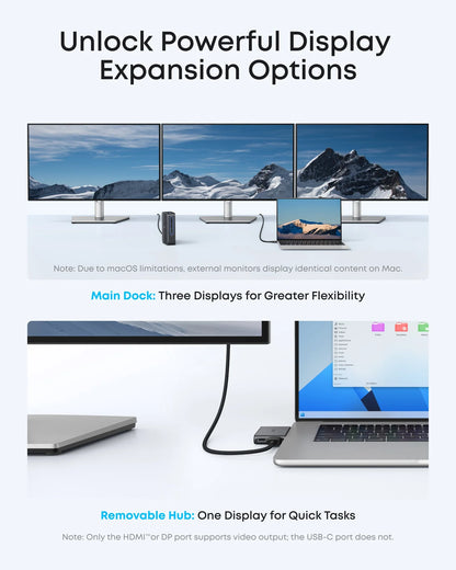 Anker Nano Docking Station (13-in-1, Triple Display, Built-In Removable Hub)
