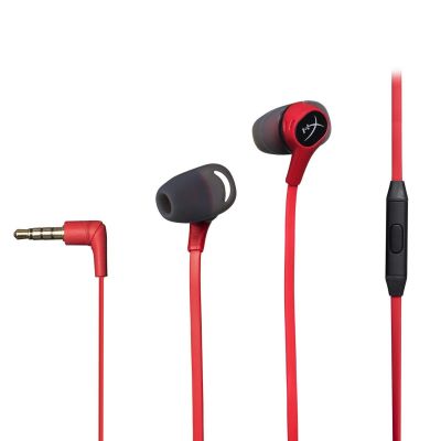 HyperX Cloud Earbuds II Wired 3.5mm Low-profile 90° Plug Gaming Headphones W/ Built-in Mic & Mobile Multifunction Button For PC, PS5, PS4, XBOX - Red