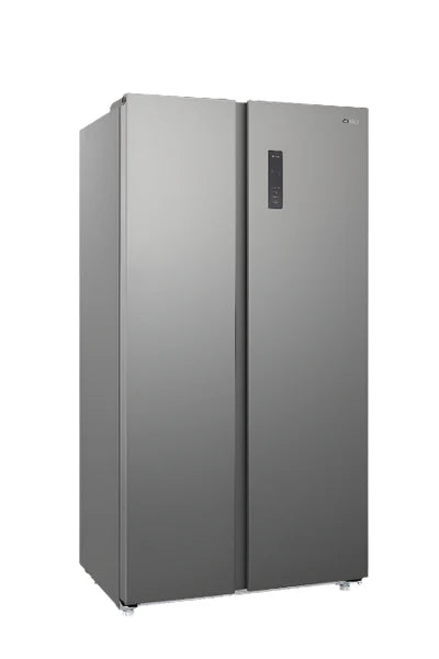 CHiQ Side by Side Refrigerator A+, 525Lit, No Forest, Fast Cooling System, Glass Shelf, Inox