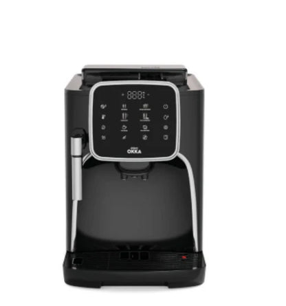 Arzum Okka Espresso Machine, Fully Automatic, 1450Watts, Chromhe & Black - OK0030-RK