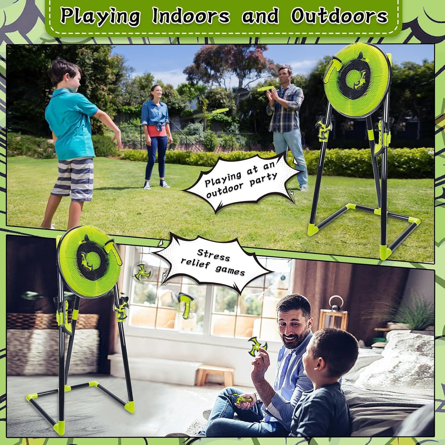 Aojie Sport – 4-in-1 Axe Throwing Game Set with Bow and Arrows – Age 6+
