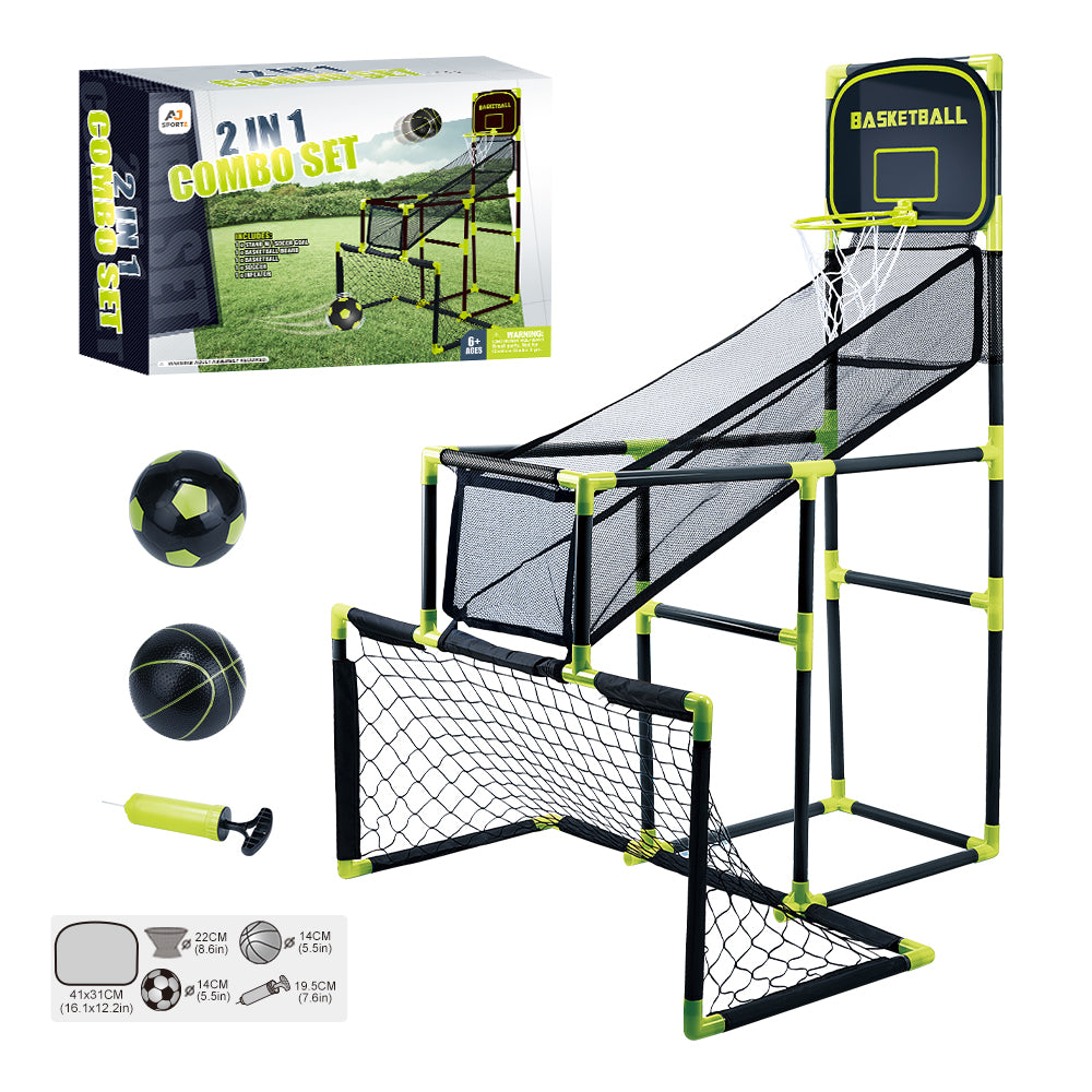 Aojie Sport – 2 In 1 Combo Set (Basketball, Soccer Set) - Ages 6+