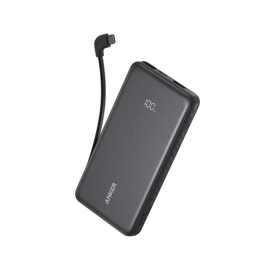 Anker Zolo Power Bank 20,000mAh 22.5W Fast Charging with Built-In USB-C Cable - A110E - Black