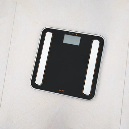 Beurer BF183 Diagnostic Bathroom Scale, Body Fat, Water, Muscle Mass & Weight Analyzer, Digital Glass Scale with Large LCD Display, Smart Health Monitoring