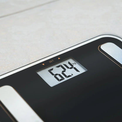 Beurer BF183 Diagnostic Bathroom Scale, Body Fat, Water, Muscle Mass & Weight Analyzer, Digital Glass Scale with Large LCD Display, Smart Health Monitoring
