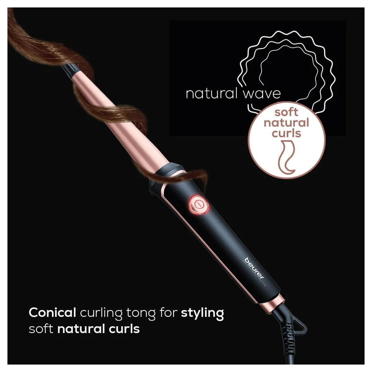 Beurer HT 53 Ceramic Keratin Hair Curling Iron for Perfect Curls