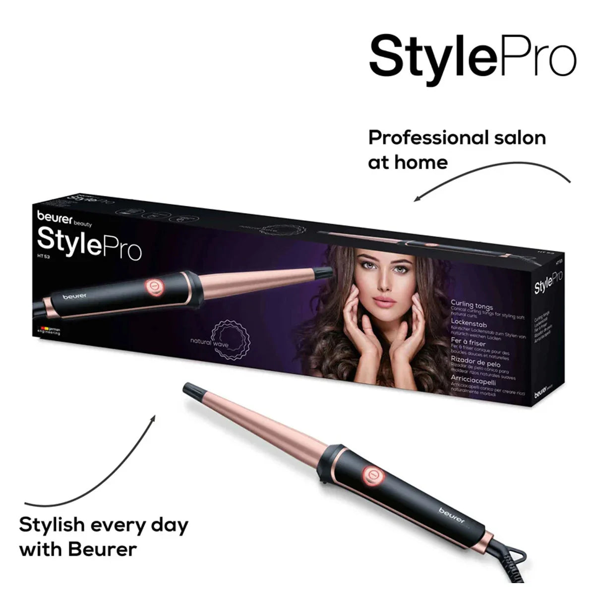 Beurer HT 53 Ceramic Keratin Hair Curling Iron for Perfect Curls