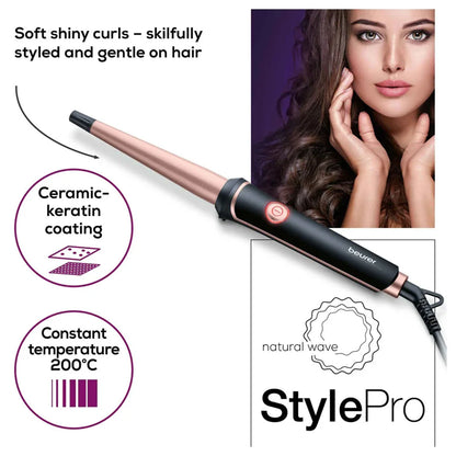 Beurer HT 53 Ceramic Keratin Hair Curling Iron for Perfect Curls