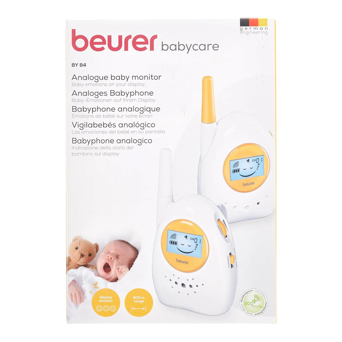 Beurer BY 84 Baby Monitor – Long-Range Analogue Audio Baby Monitor (800 m)