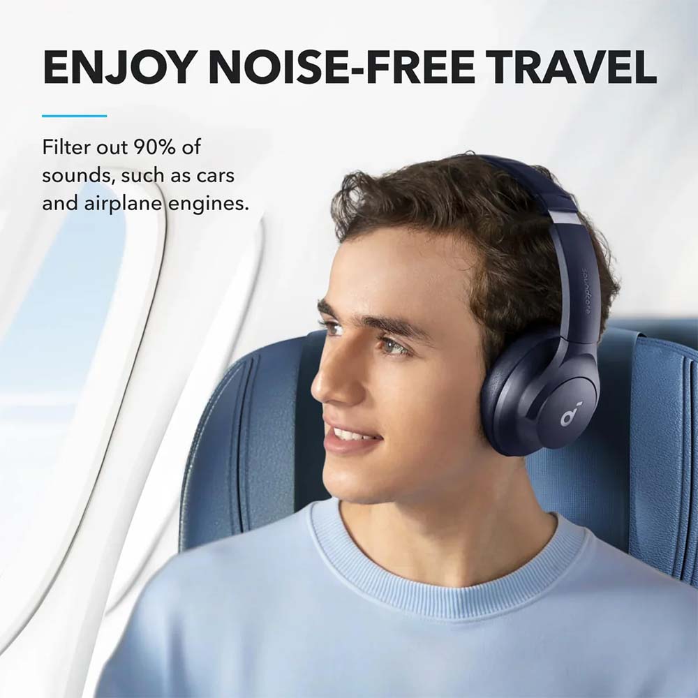 Anker SoundCore Q20i Bluetooth Headphone, Hybrid ANC, 40 Hours Playtime, Blue Color A3004H32