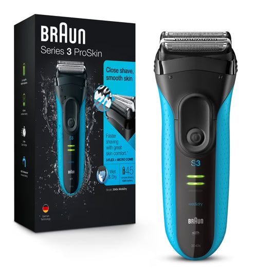 Braun Series 3 ProSkin 3040s Rechargeable Wet Dry Men's Electric Shaver with Precision Trimmer