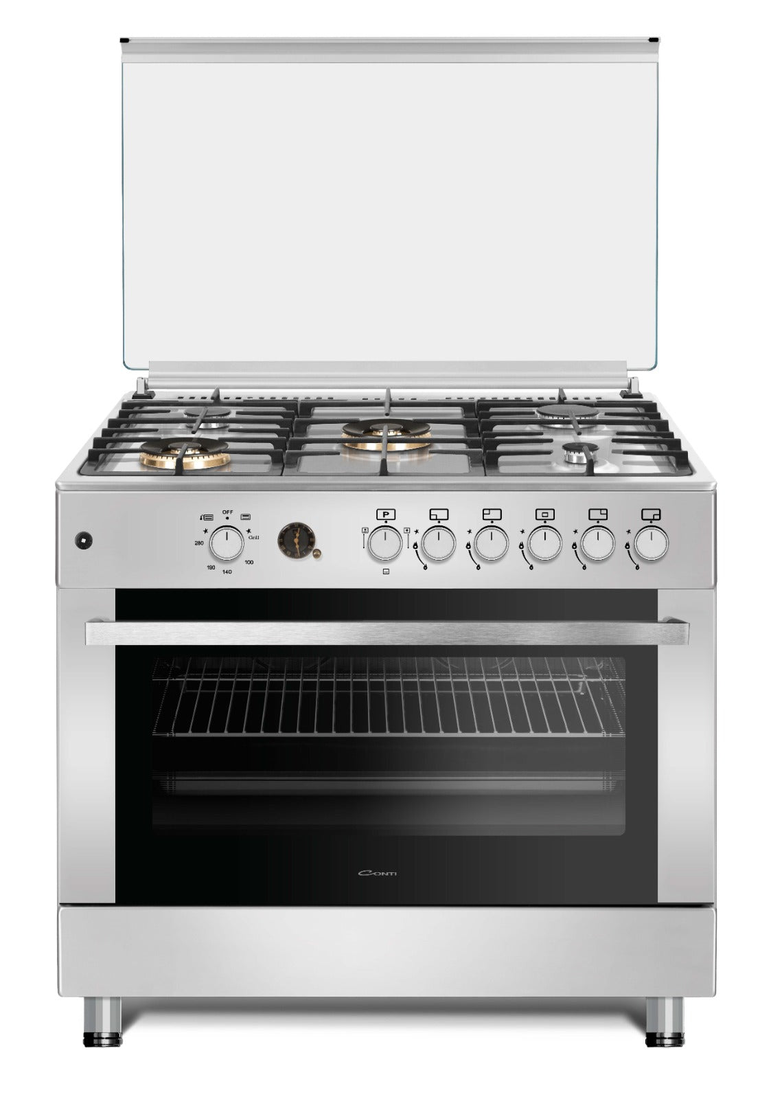 CONTI GAS COOKER - 90CM - 5 BURNERS - CAST IRON - CGC 966 FFC IX