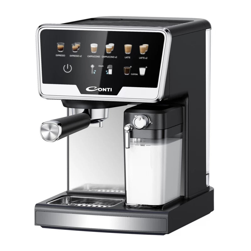 Conti CM 3034 BS Filter Coffee Maker with Integrated Grinder Black 12 Cup Automatic Drip Coffee Machine Perfect for Home or Office Use Easy to Clean and Operate