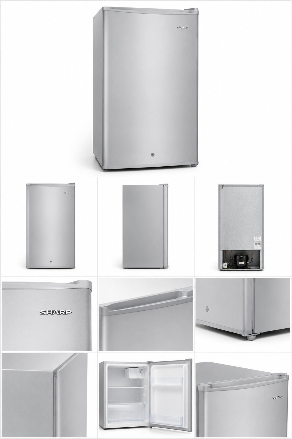 SHARP Mini Refrigerator 90 Liter Single Door A+ Silver – SJ-K135XJ-SL2