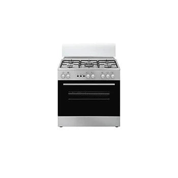 Simfer 90x60 cm Freestanding Gas Oven with 5 Burners, Double Glass Door, Distribution Fan & Automatic Ignition - Stainless Steel (F9045SS)