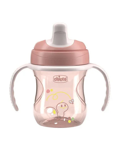 Chicco Training Cup-Ergonomic Design-Easy Grip-Spout Sipper-Pink-6M+
