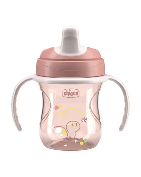 Chicco Training Cup-Ergonomic Design-Easy Grip-Spout Sipper-Pink-6M+