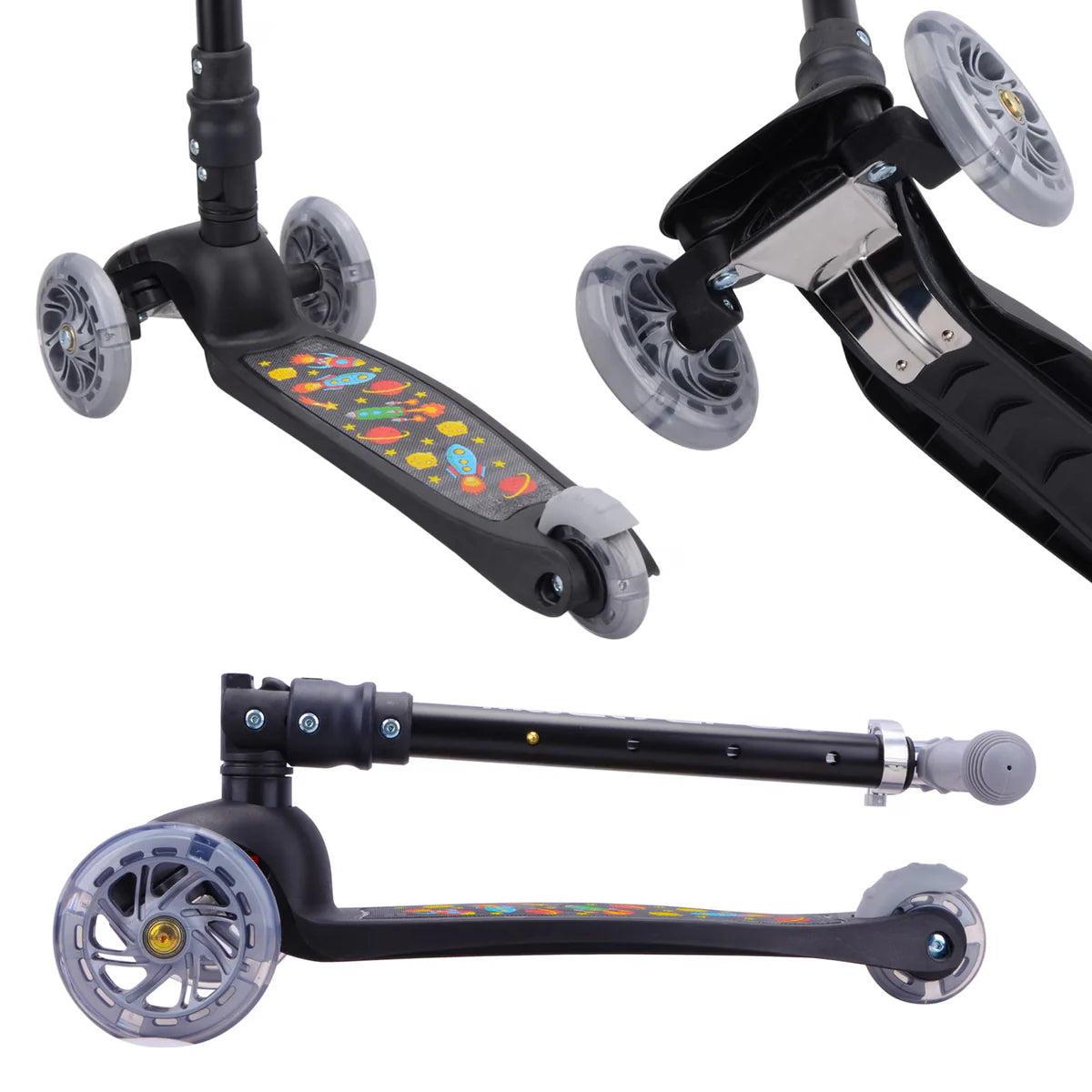 Boldcube – Three Wheel Scooter Teeny | Rocket Black | Ages 3-8