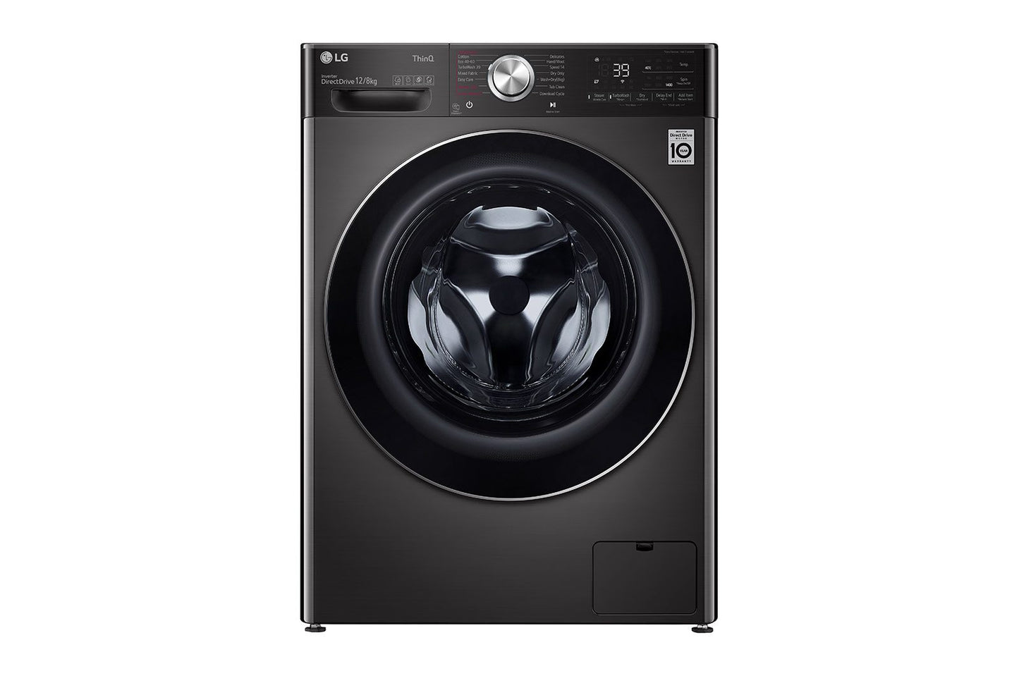 Front Load Washer & Dryer ,12/8KG , AI DD™, TurboWash™360˚, Black Steel Color