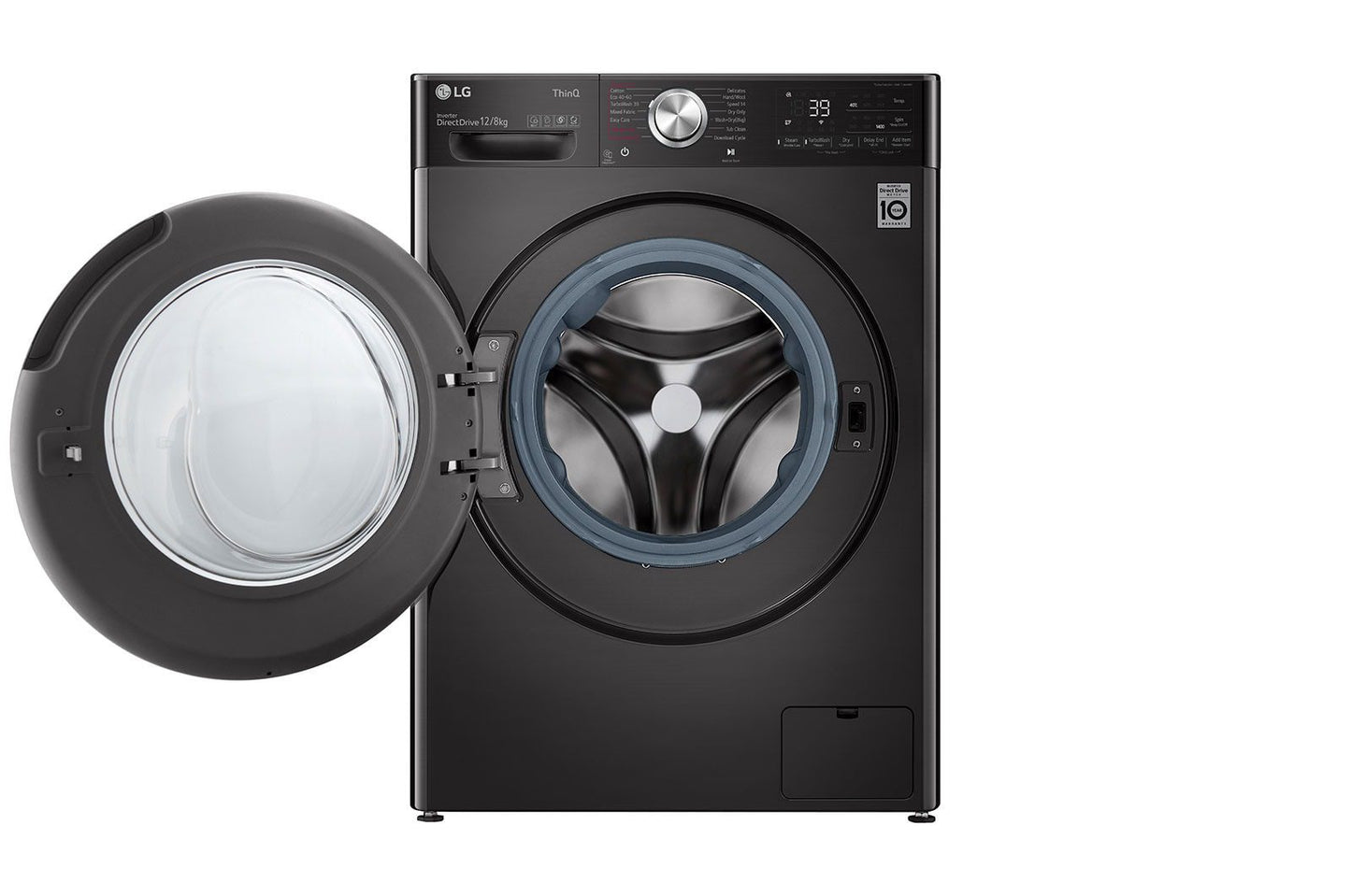 Front Load Washer & Dryer ,12/8KG , AI DD™, TurboWash™360˚, Black Steel Color