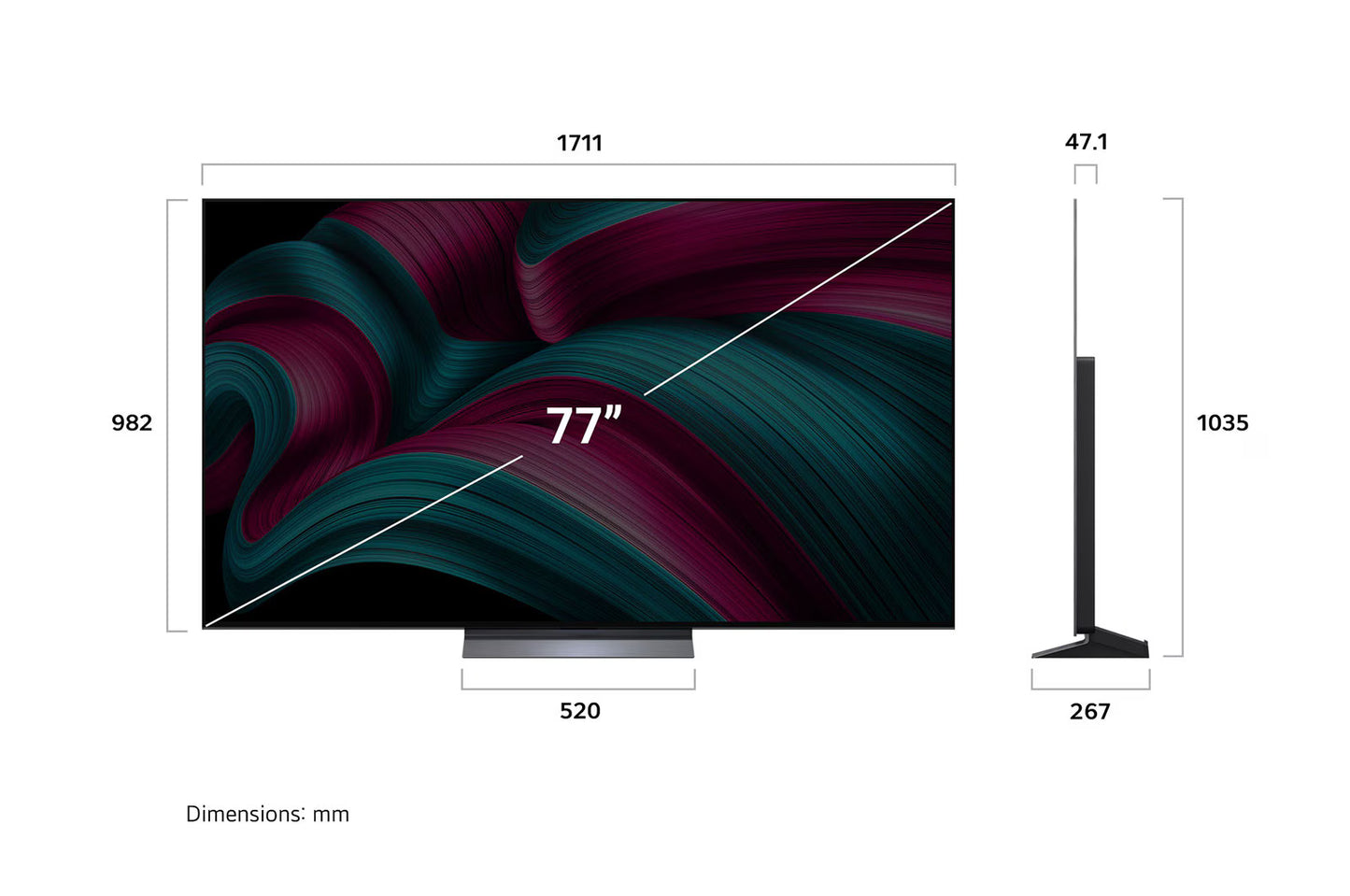 77 inch LG OLED evo AI C5 4K 144Hz Smart TV AI Magic remote webOS25 2025
