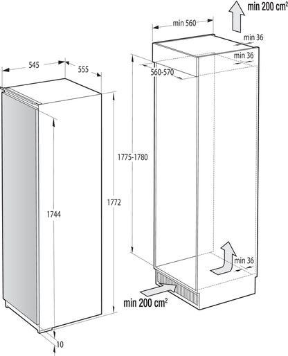 Gorenje 235L Built-In Upright NoFrost Freezer with SmartInverter ConnectLife ConvertTotal White – FNCI517E62WF