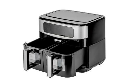Geepas Dual Basket Digital Air Fryer 9L With VORTEX Air Frying Technology (GAF37525)