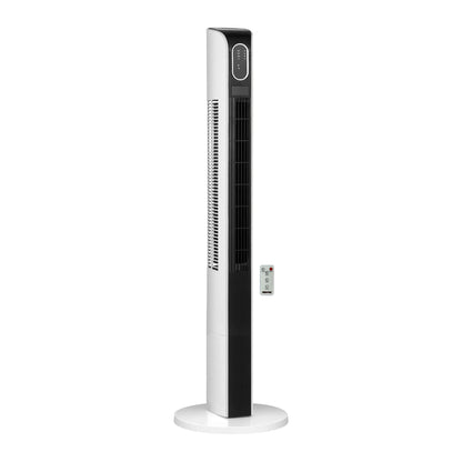 Geepas GF21167N Digital Tower Fan – 50W, Remote Control, 3 Speeds & 3 Modes, Automatic Oscillation, Black & White