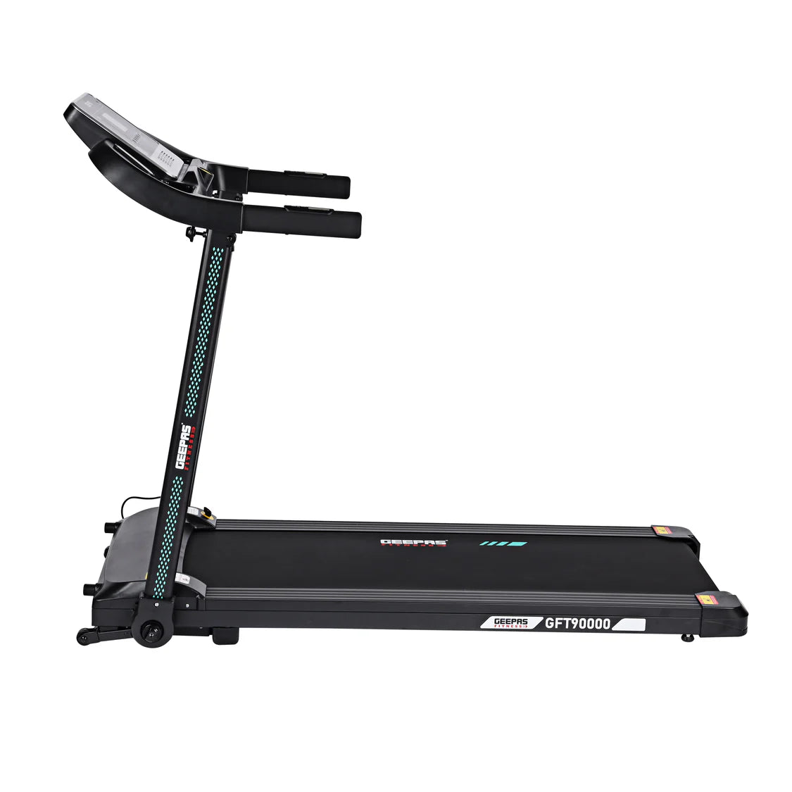 Geepas GFT90000 Foldable Treadmill – 2.0HP Motor, 12 Programs, App Sync (Zwift, Kinomap, Spax), LCD Display, Black