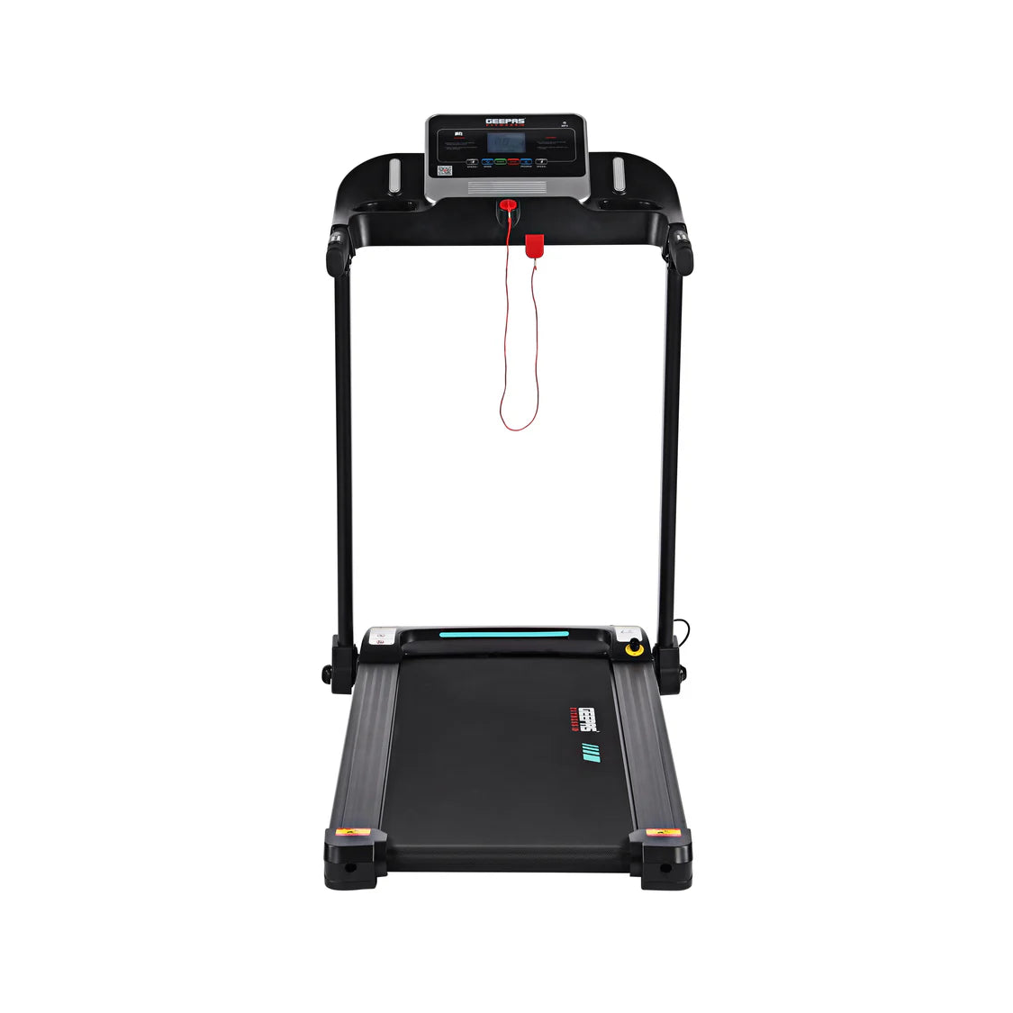 Geepas GFT90000 Foldable Treadmill – 2.0HP Motor, 12 Programs, App Sync (Zwift, Kinomap, Spax), LCD Display, Black