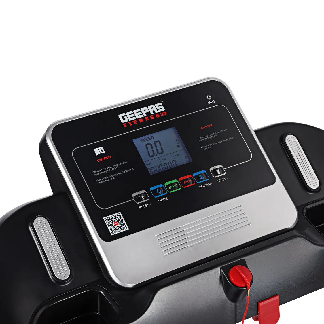 Geepas GFT90000 Foldable Treadmill – 2.0HP Motor, 12 Programs, App Sync (Zwift, Kinomap, Spax), LCD Display, Black