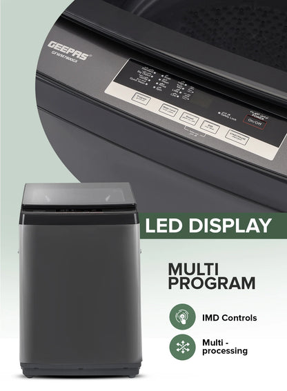Geepas GFWM7800LCQ Fully Automatic Top Load Washing Machine 7KG – LED Display