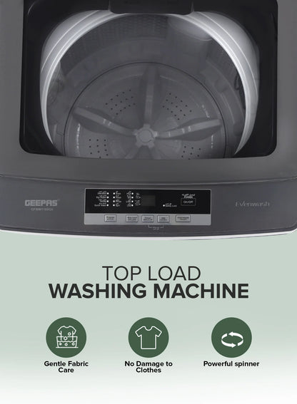 Geepas GFWM7800LCQ Fully Automatic Top Load Washing Machine 7KG – LED Display