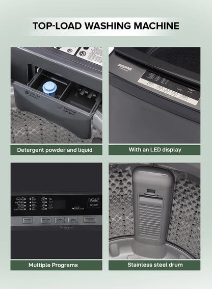 Geepas GFWM7800LCQ Fully Automatic Top Load Washing Machine 7KG – LED Display