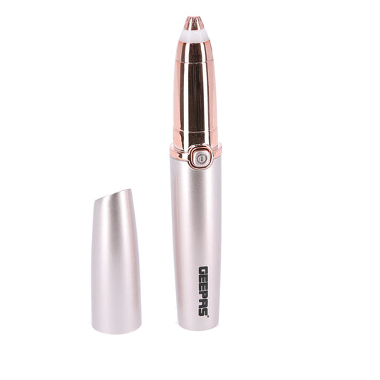 Geepas GLS86040 Eyebrow Trimmer – USB Rechargeable, Built-in Light Indicator, Precision Head with Sharp Blades, Portable Design, Rose Gold