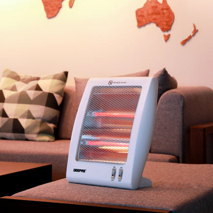 Geepas GQH28522 Quartz Heater 800W with 2 Heat Settings & Tip-Over Protection